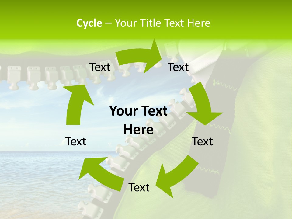 Unzipped Zip Blue PowerPoint Template