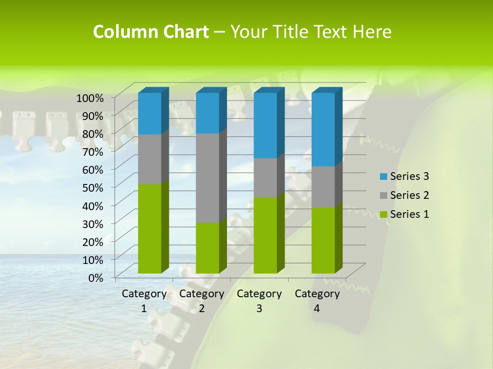 Unzipped Zip Blue PowerPoint Template