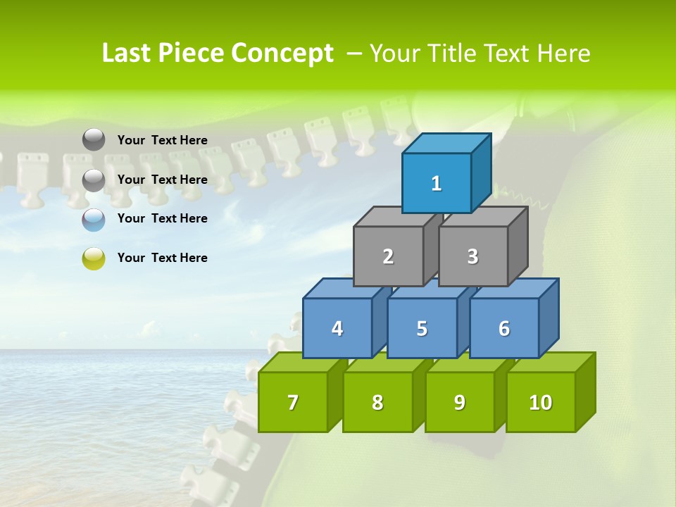 Unzipped Zip Blue PowerPoint Template
