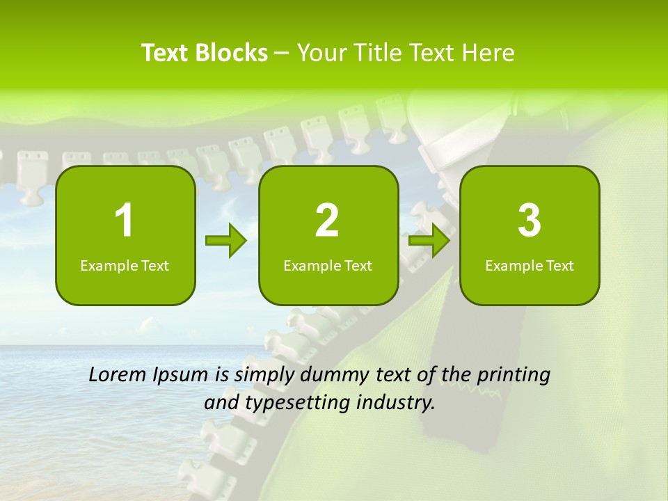 Unzipped Zip Blue PowerPoint Template