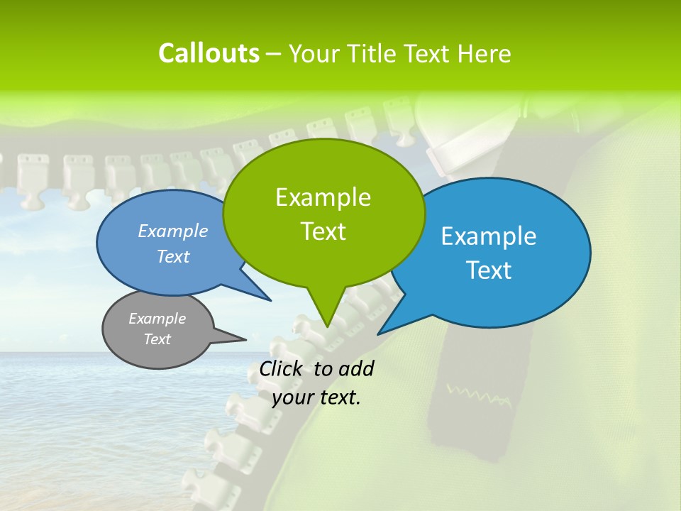 Unzipped Zip Blue PowerPoint Template