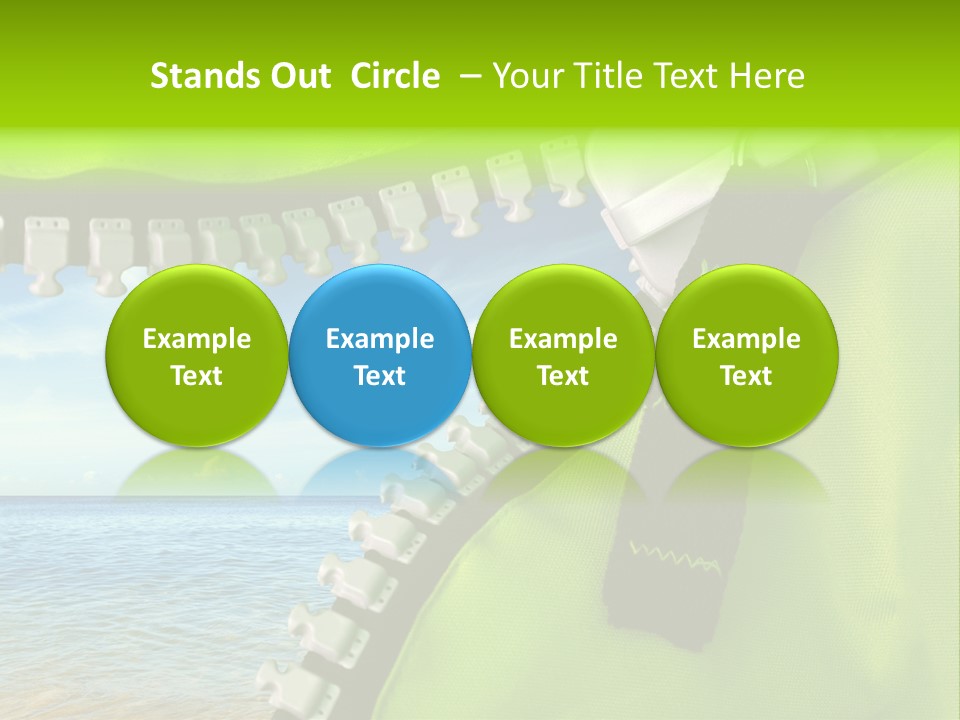 Unzipped Zip Blue PowerPoint Template