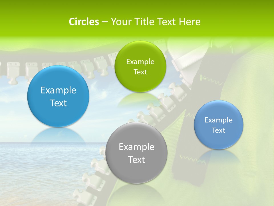 Unzipped Zip Blue PowerPoint Template