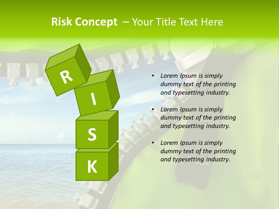 Unzipped Zip Blue PowerPoint Template