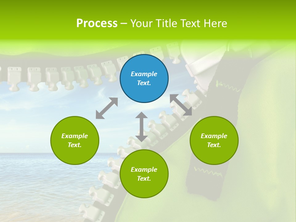 Unzipped Zip Blue PowerPoint Template