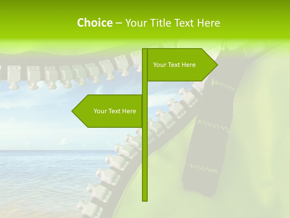 Unzipped Zip Blue PowerPoint Template