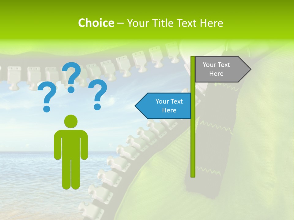 Unzipped Zip Blue PowerPoint Template
