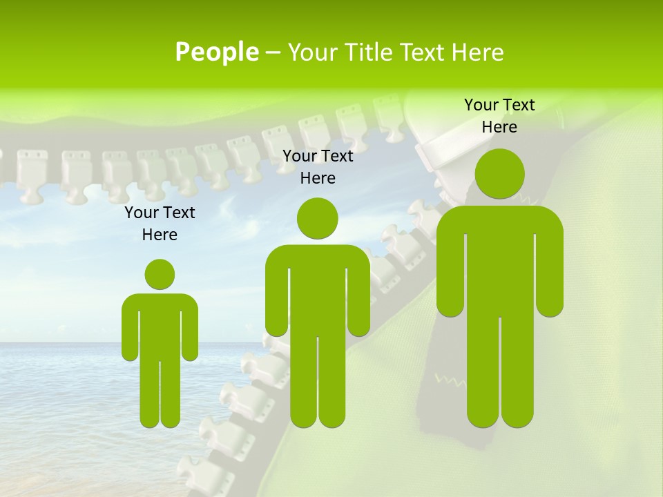 Unzipped Zip Blue PowerPoint Template