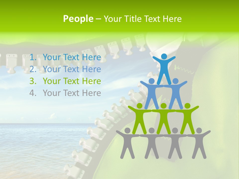 Unzipped Zip Blue PowerPoint Template