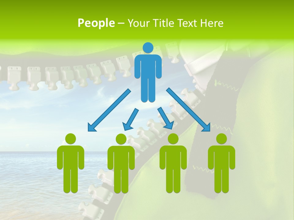 Unzipped Zip Blue PowerPoint Template