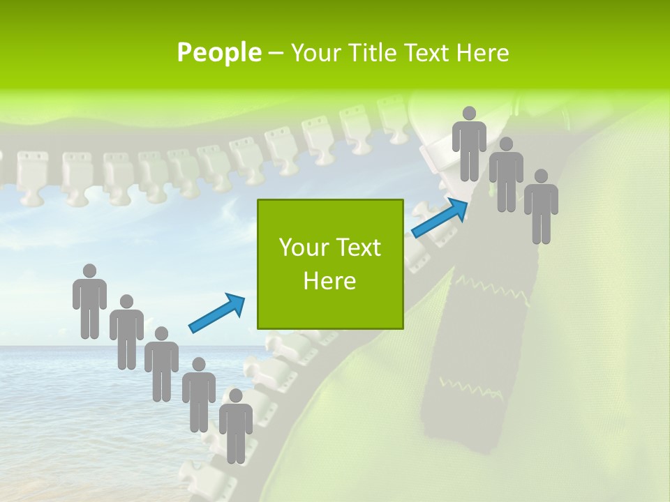 Unzipped Zip Blue PowerPoint Template