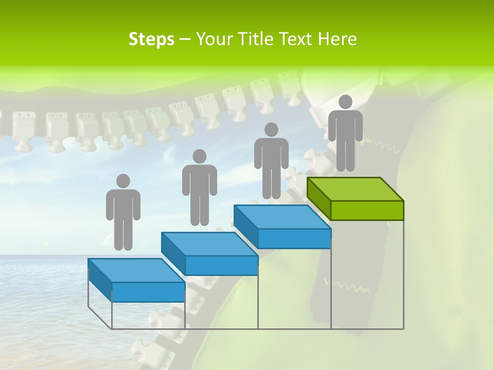 Unzipped Zip Blue PowerPoint Template