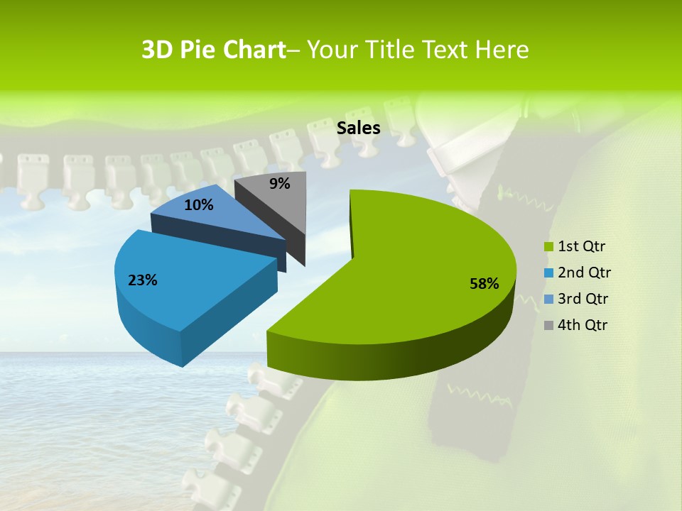 Unzipped Zip Blue PowerPoint Template
