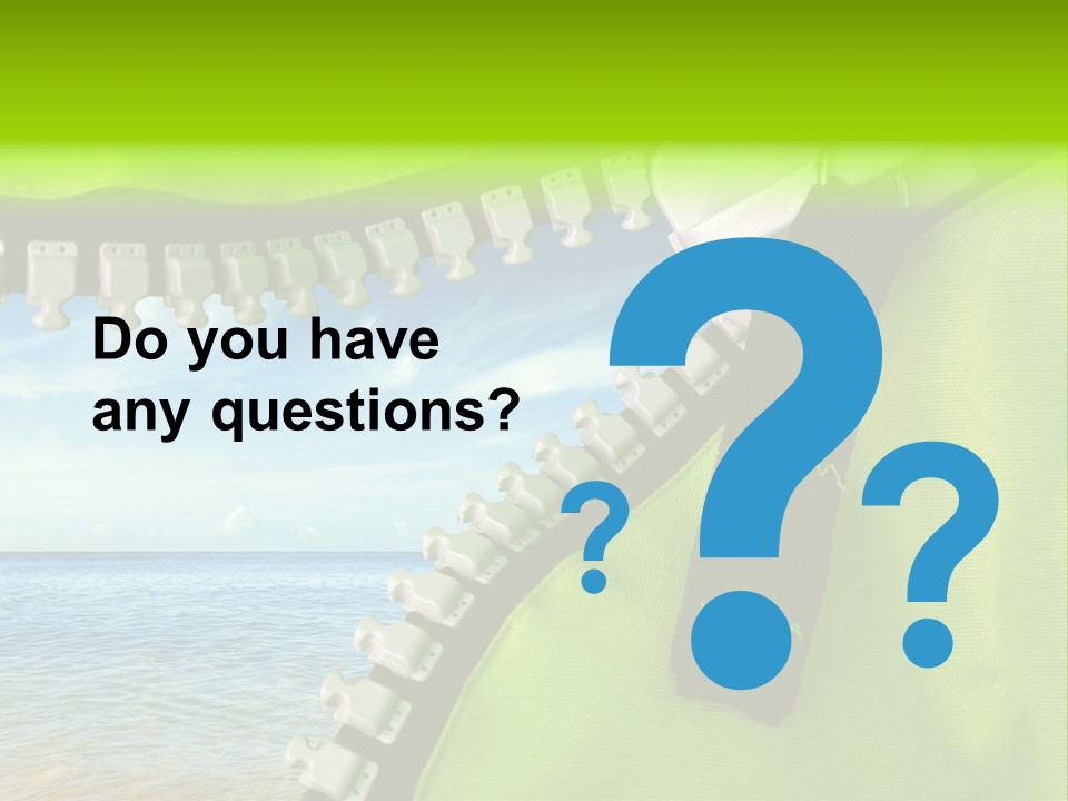 Unzipped Zip Blue PowerPoint Template