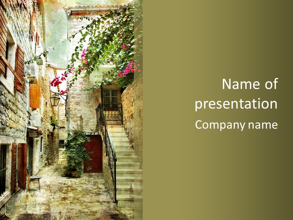 Wall View Oil PowerPoint Template