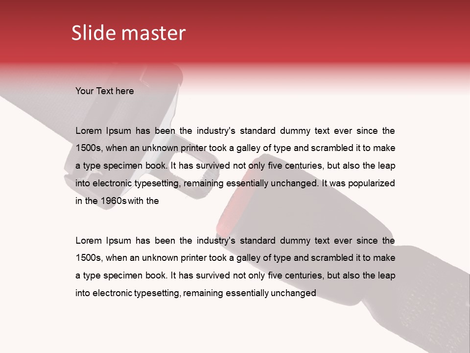 Seatbelt Vehicle Belt PowerPoint Template