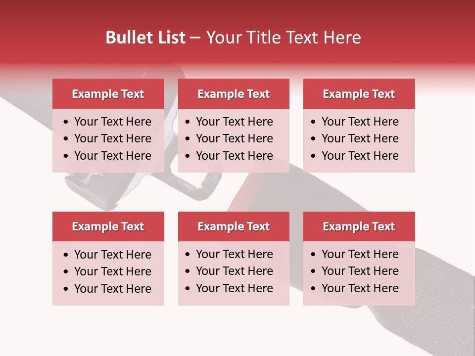 Seatbelt Vehicle Belt PowerPoint Template