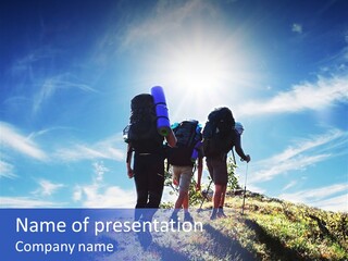 Boy Mountaineering Spring PowerPoint Template