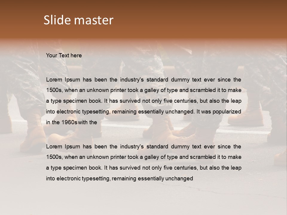 Infantry United Boot PowerPoint Template