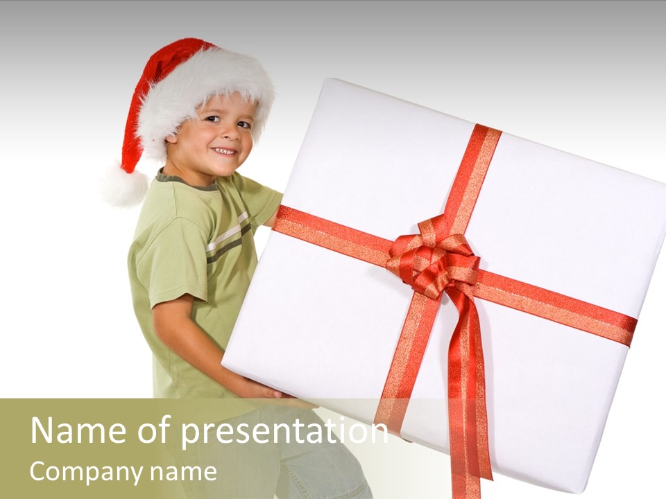 Box Present Lugging PowerPoint Template