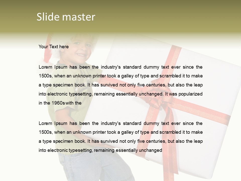 Box Present Lugging PowerPoint Template