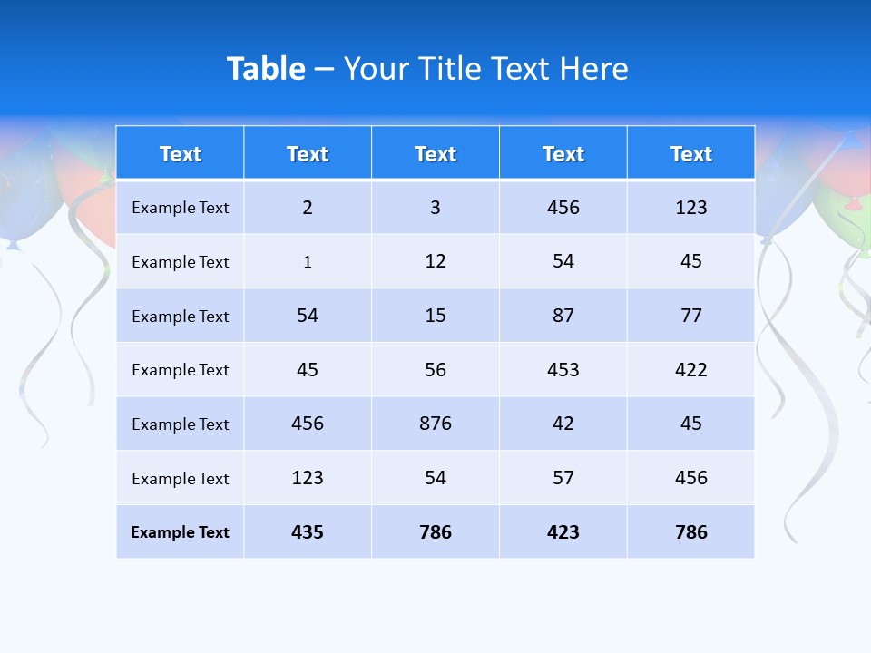 Celebration Illustration Fly PowerPoint Template
