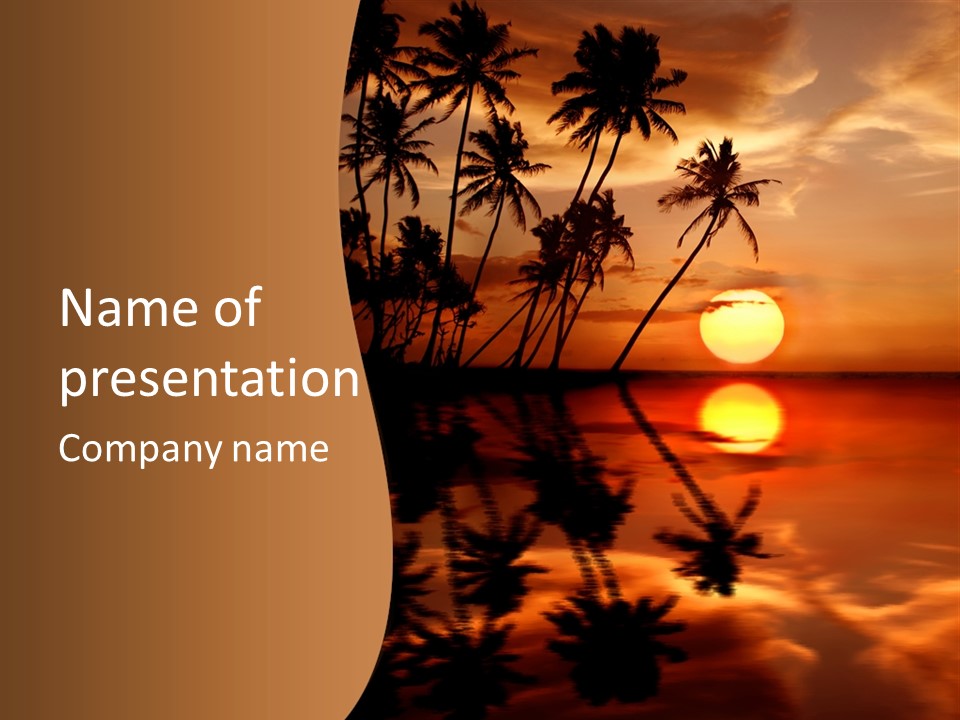 Sea Beach Sunset PowerPoint Template