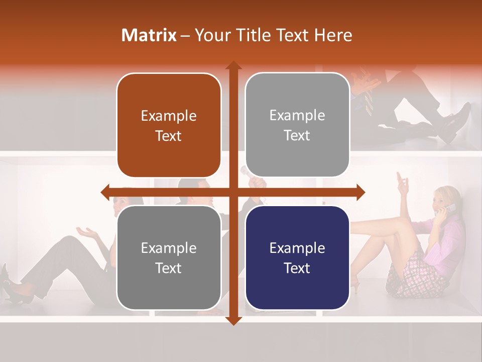 Segment Together Businesspeople PowerPoint Template