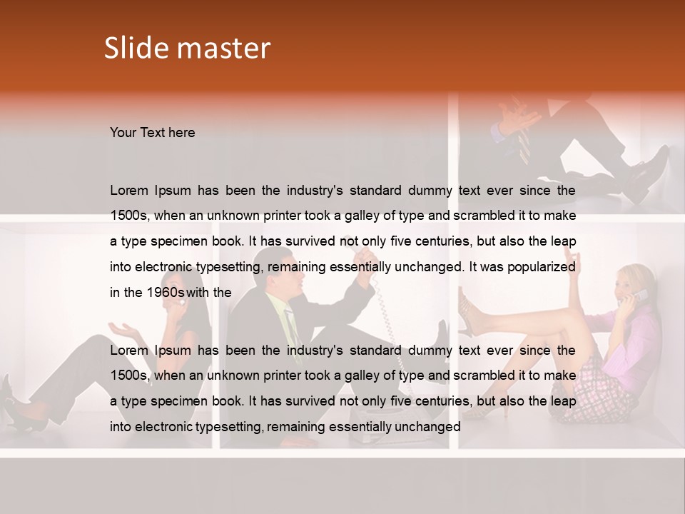 Segment Together Businesspeople PowerPoint Template