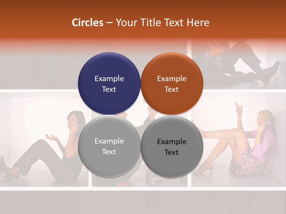 Segment Together Businesspeople PowerPoint Template