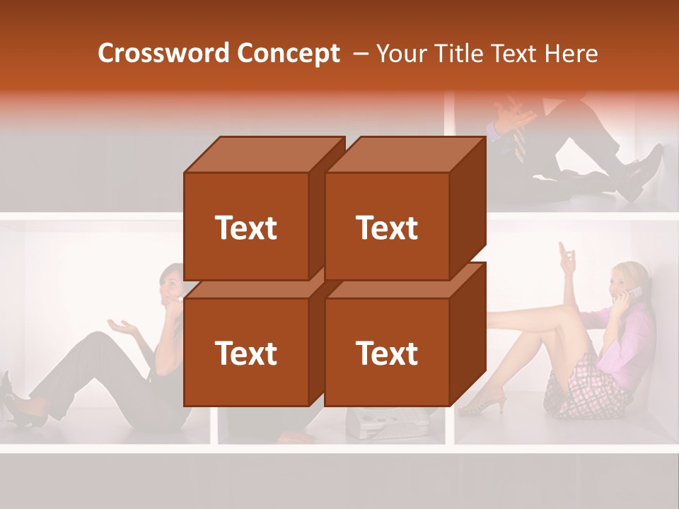 Segment Together Businesspeople PowerPoint Template