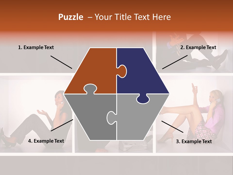 Segment Together Businesspeople PowerPoint Template