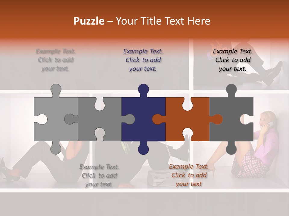 Segment Together Businesspeople PowerPoint Template