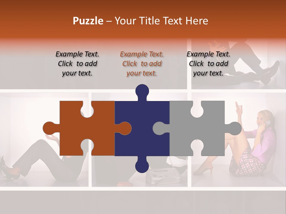 Segment Together Businesspeople PowerPoint Template