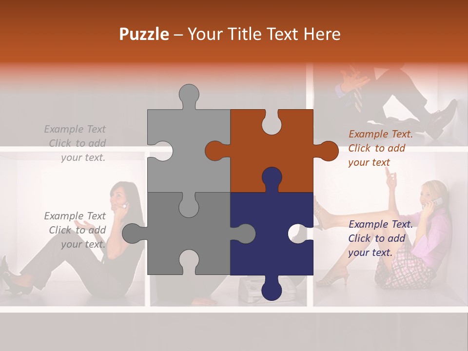 Segment Together Businesspeople PowerPoint Template