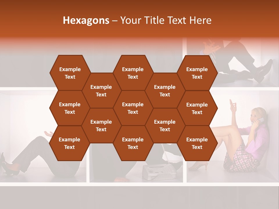Segment Together Businesspeople PowerPoint Template