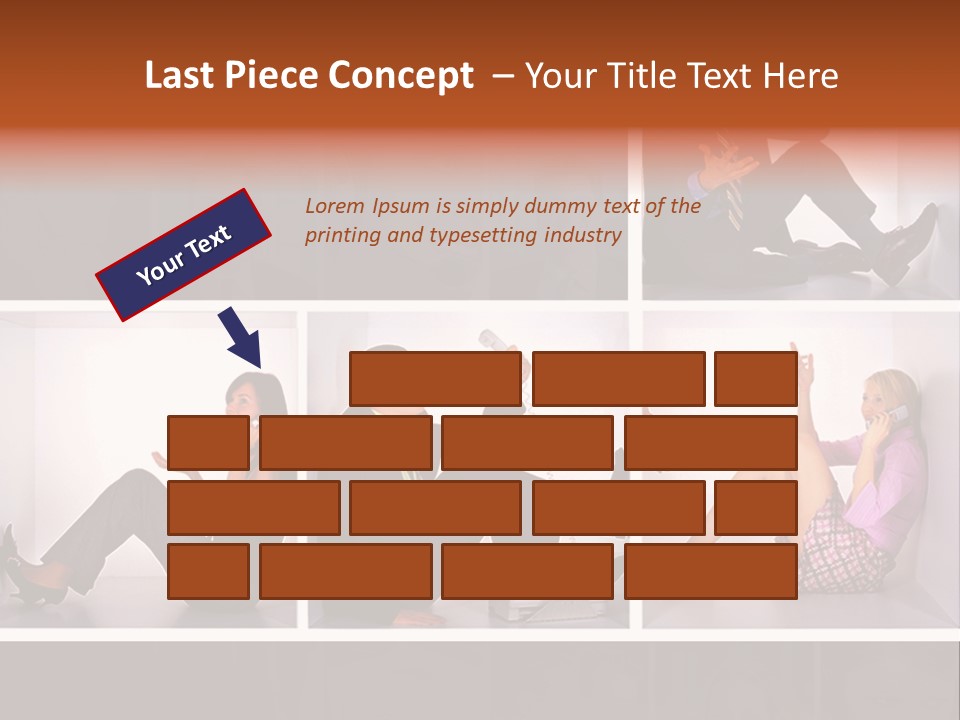 Segment Together Businesspeople PowerPoint Template