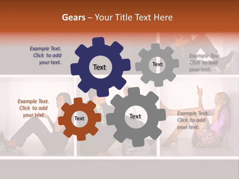 Segment Together Businesspeople PowerPoint Template