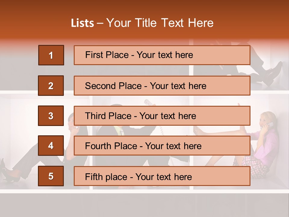 Segment Together Businesspeople PowerPoint Template