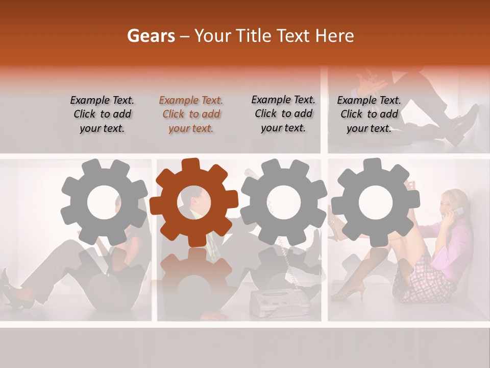 Segment Together Businesspeople PowerPoint Template