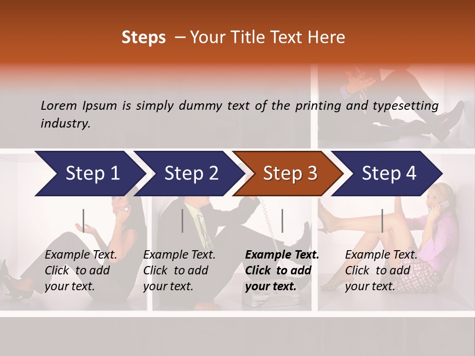 Segment Together Businesspeople PowerPoint Template