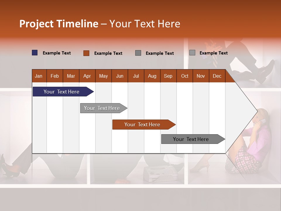 Segment Together Businesspeople PowerPoint Template