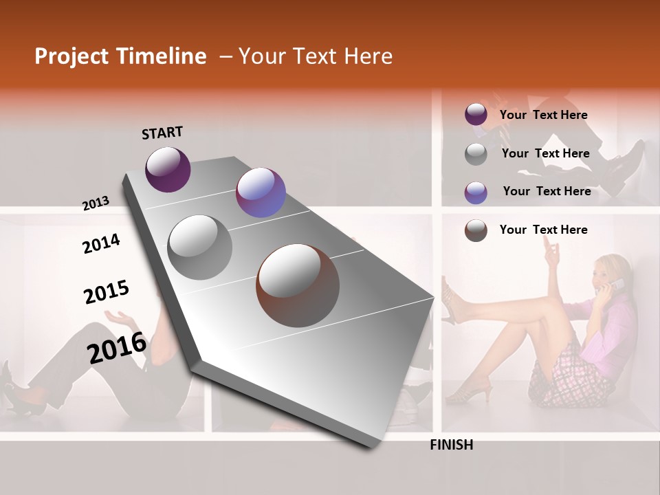 Segment Together Businesspeople PowerPoint Template