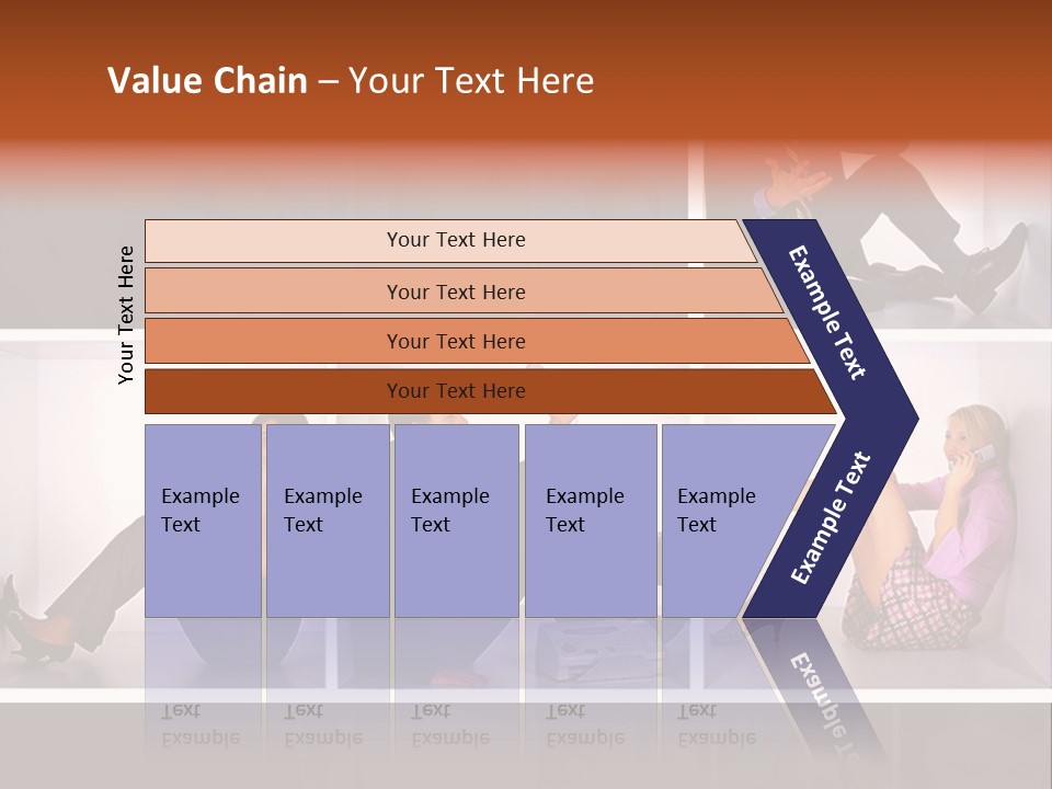 Segment Together Businesspeople PowerPoint Template