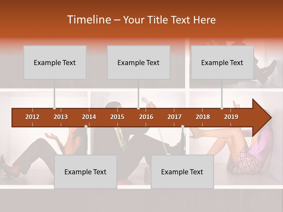Segment Together Businesspeople PowerPoint Template