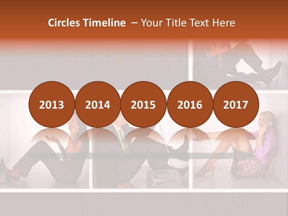 Segment Together Businesspeople PowerPoint Template