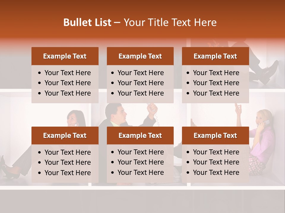 Segment Together Businesspeople PowerPoint Template