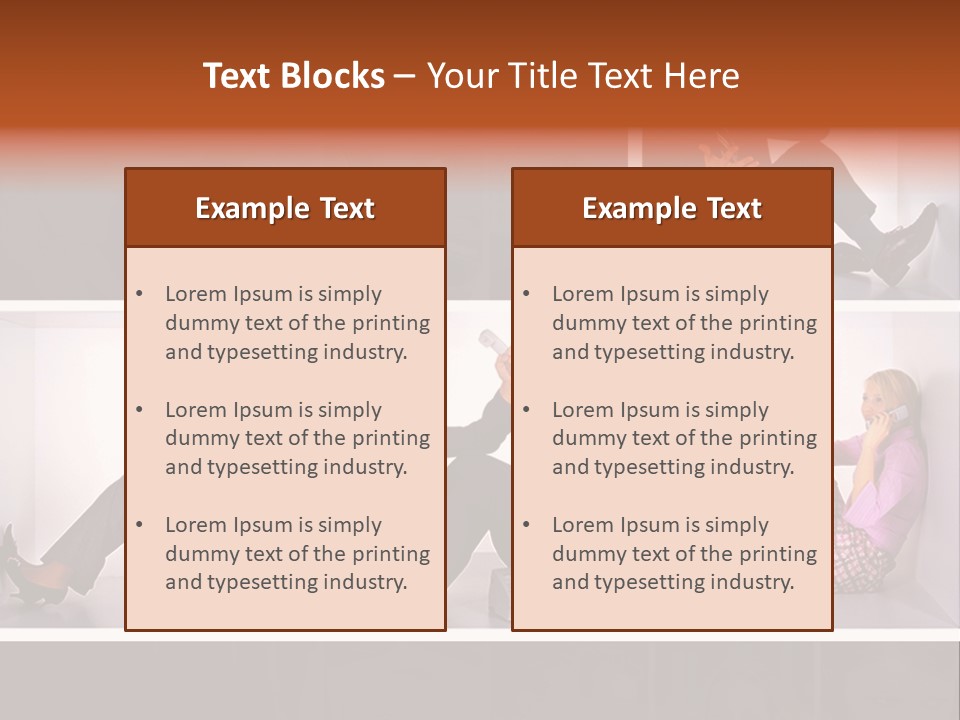 Segment Together Businesspeople PowerPoint Template