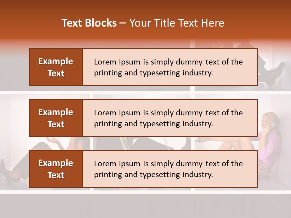Segment Together Businesspeople PowerPoint Template