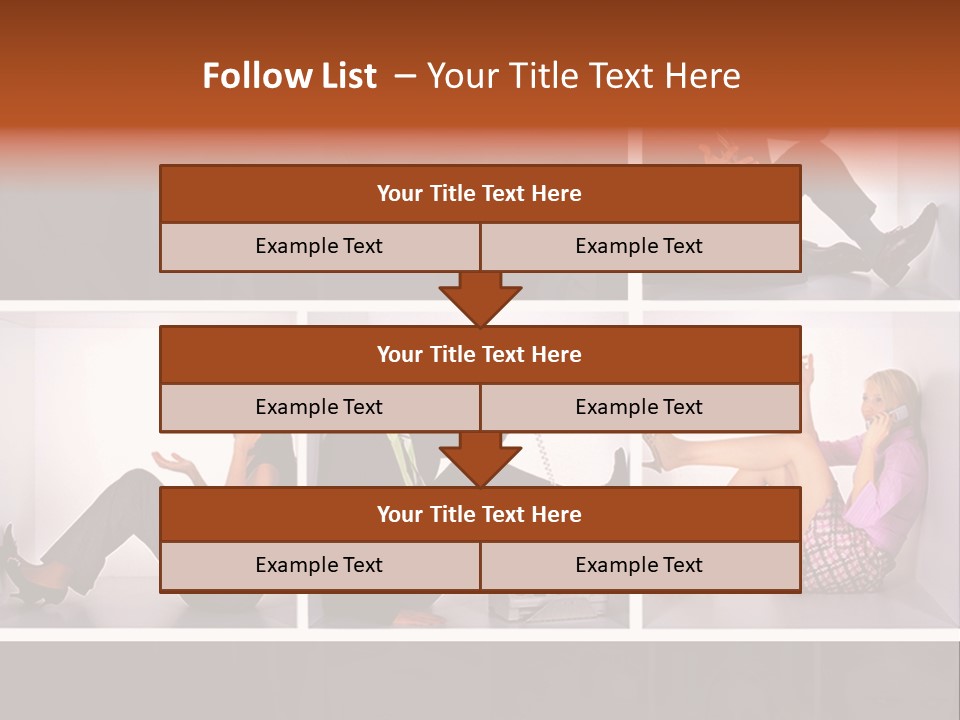Segment Together Businesspeople PowerPoint Template